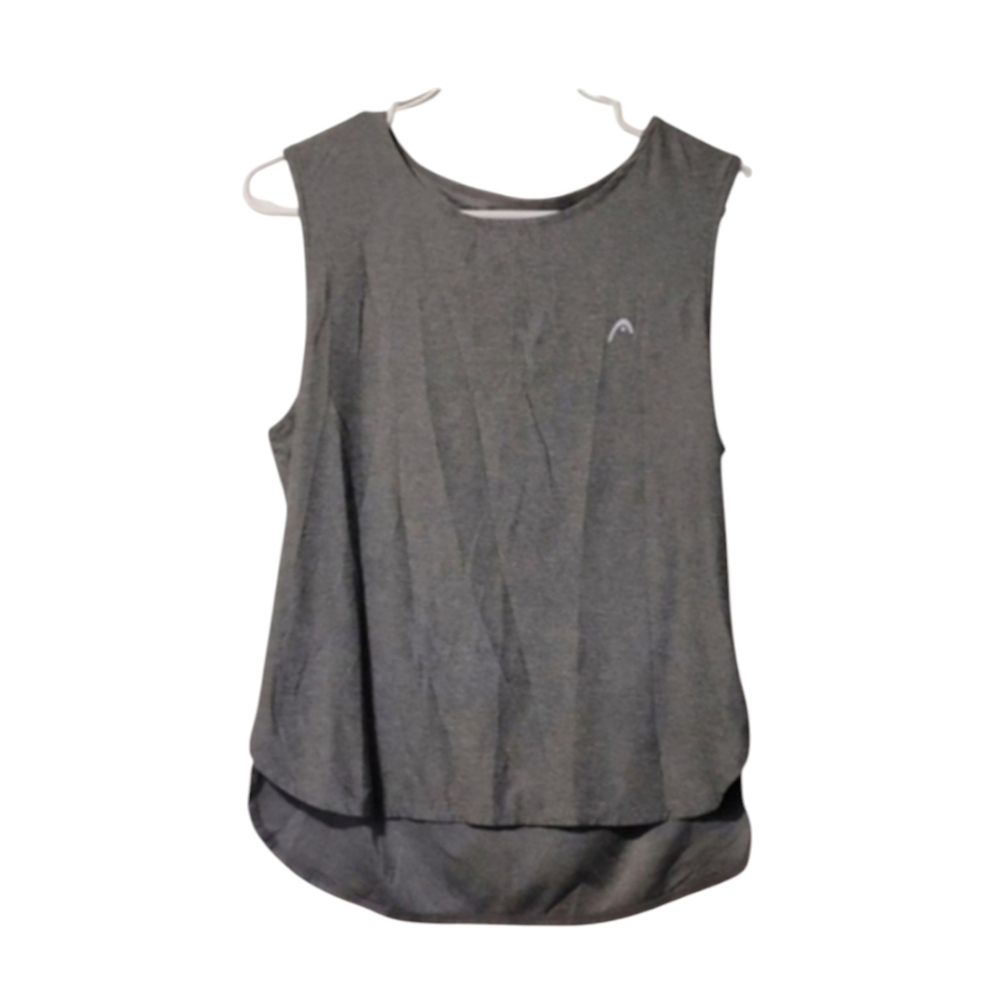 HEAD Soft Stretchy Classic Charcoal Gray Sleeveless Athletic Top Size Large